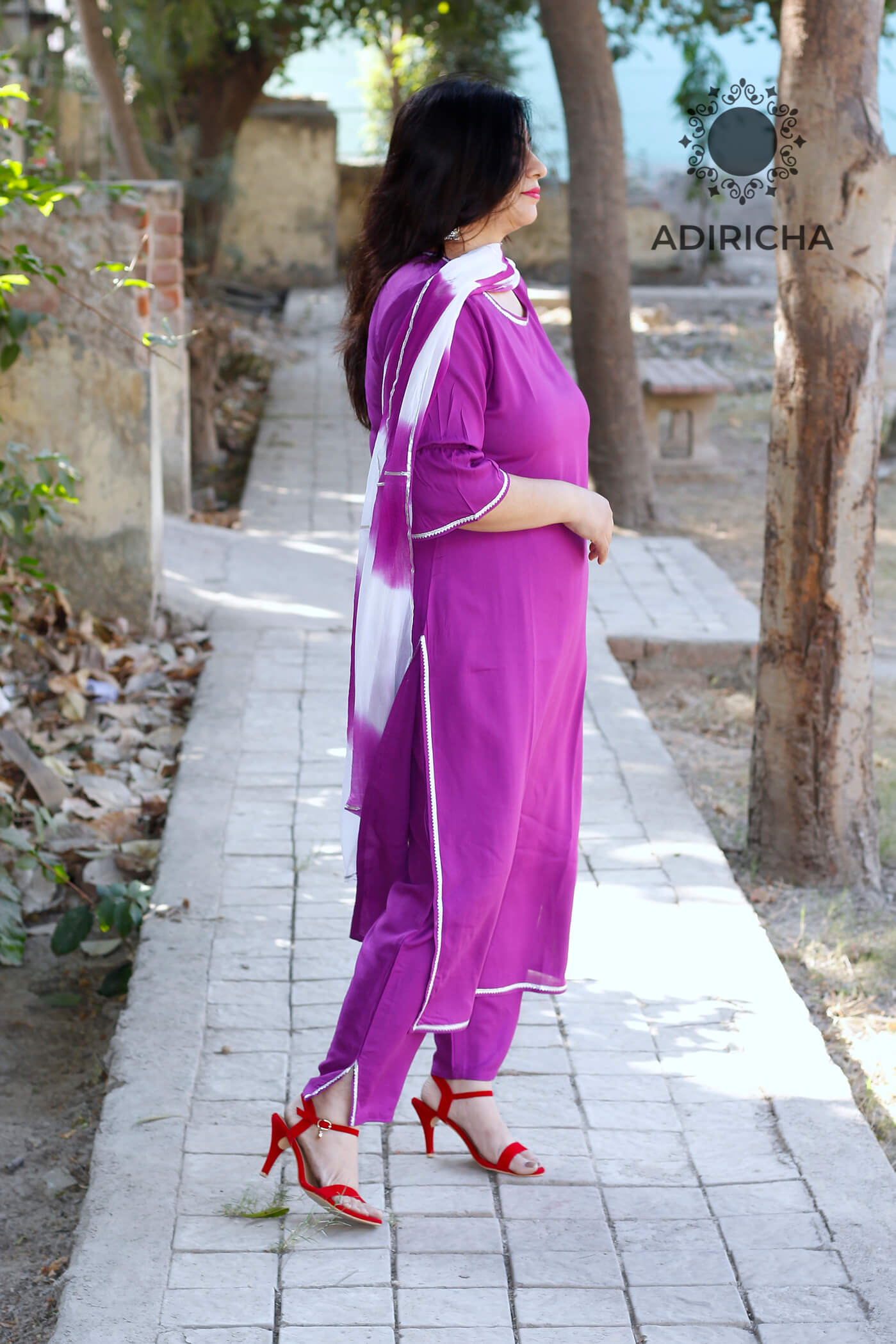 Violet Colour Kurta Pajama With Jacket In Art Silk – swargi