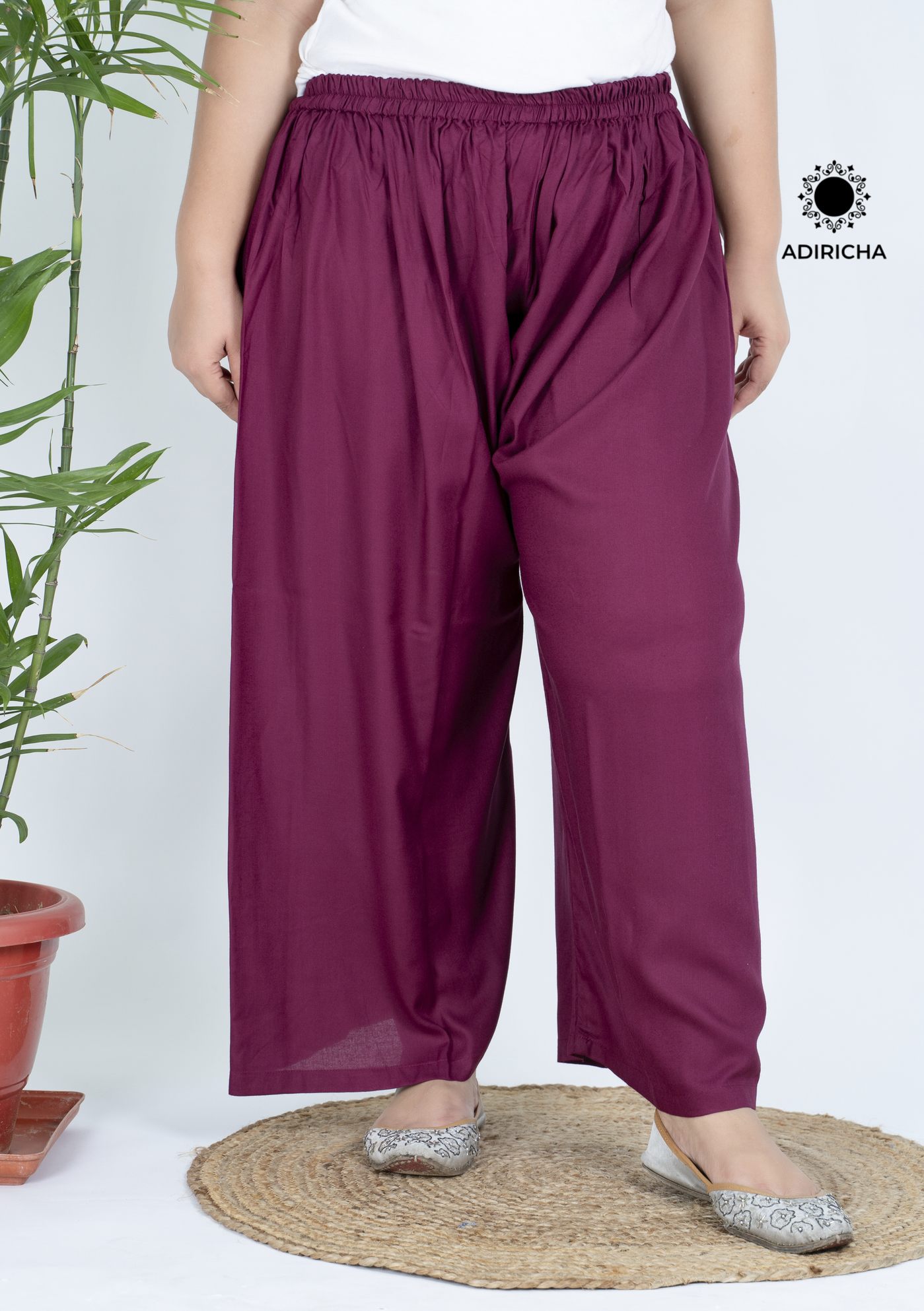 Wine Palazzo For Plus Size