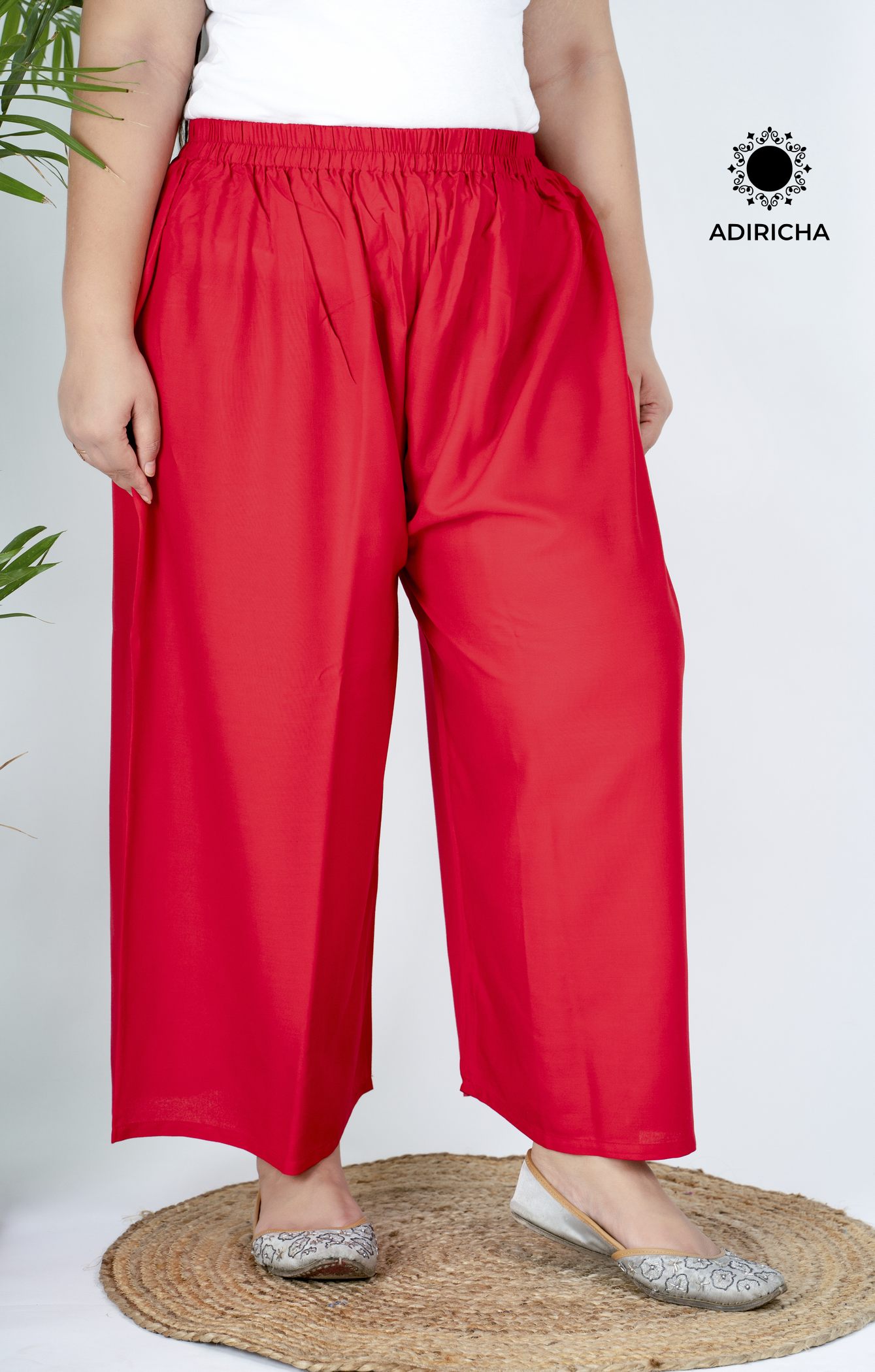 Red Plus Size Palazzo
