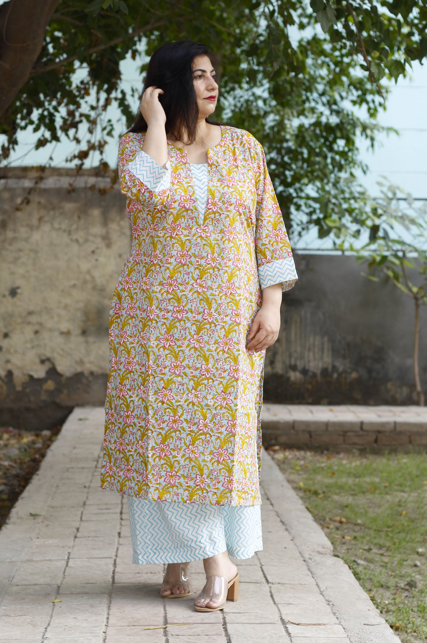 Women's Pure Cotton Fabric Kurti With Chikankari Plazo – Designer mart