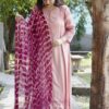 Pink and Wine Anarkali Suit