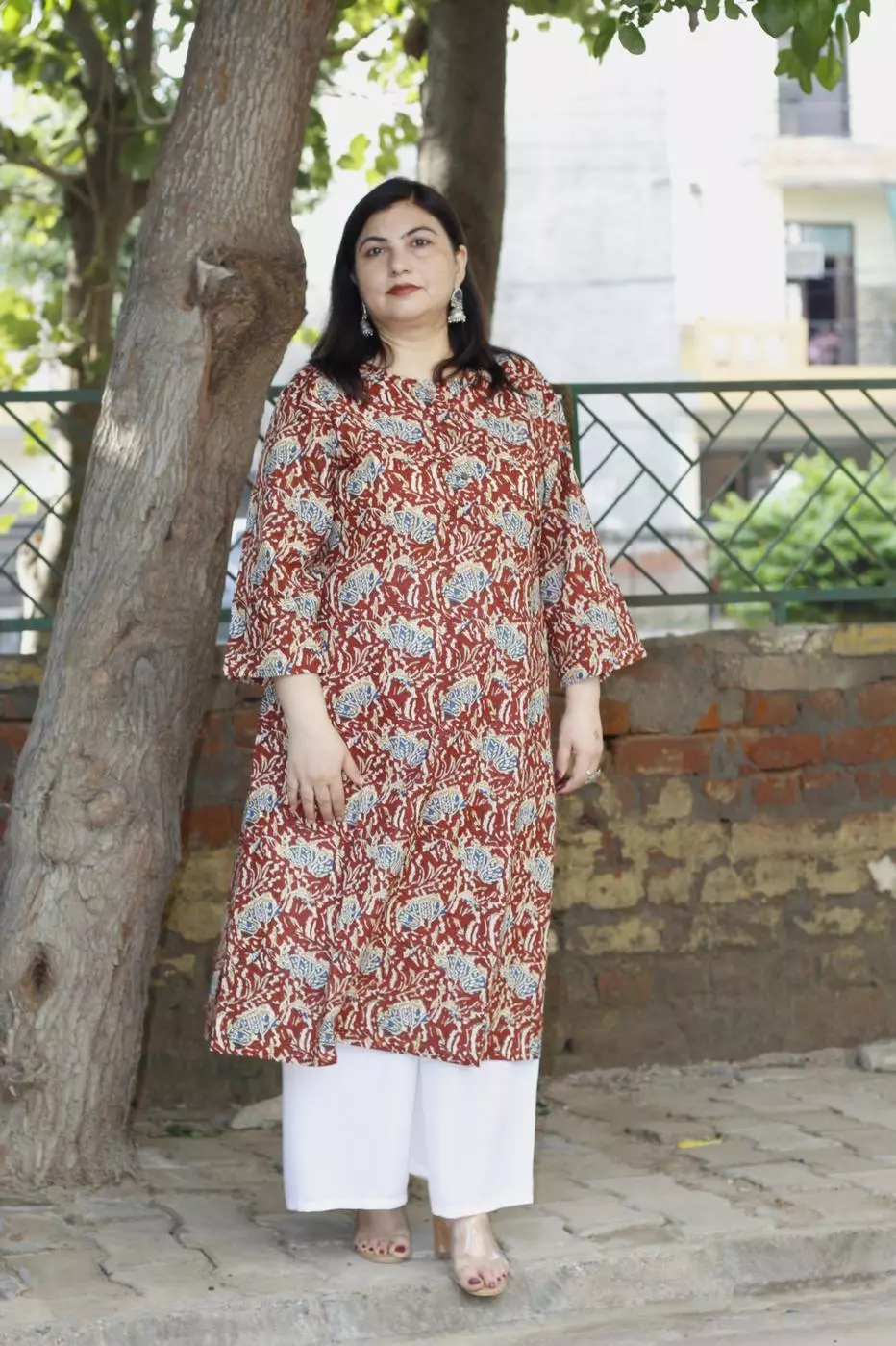 Maroon multicolor handcrafted cotton kalamkari kurta – GoCoop