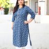 Plus Size Indigo Printed Kurta Up to 11 XL