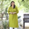 Solid Green Kurta for Plus Size