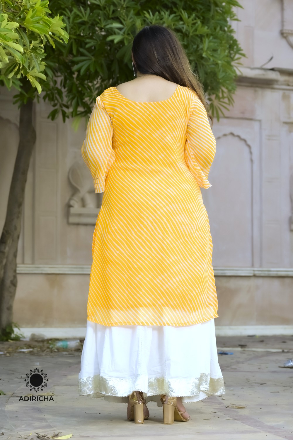 Buy Yellow Cotton Silk Hand Block Printed Slim Fit 2Pc Skirt Set for Women  Online at Fabindia | 20123631