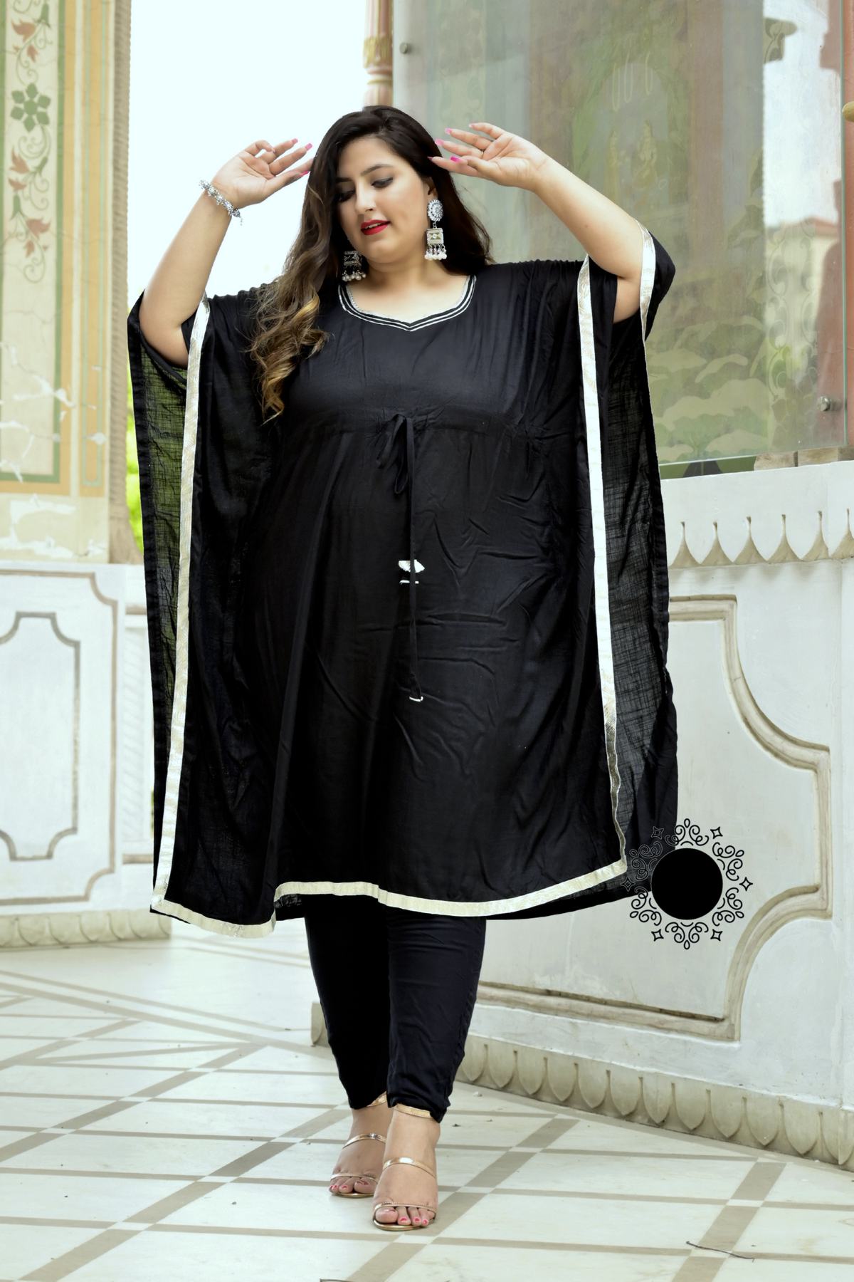 Designer Plus Black Plus Size Kaftan