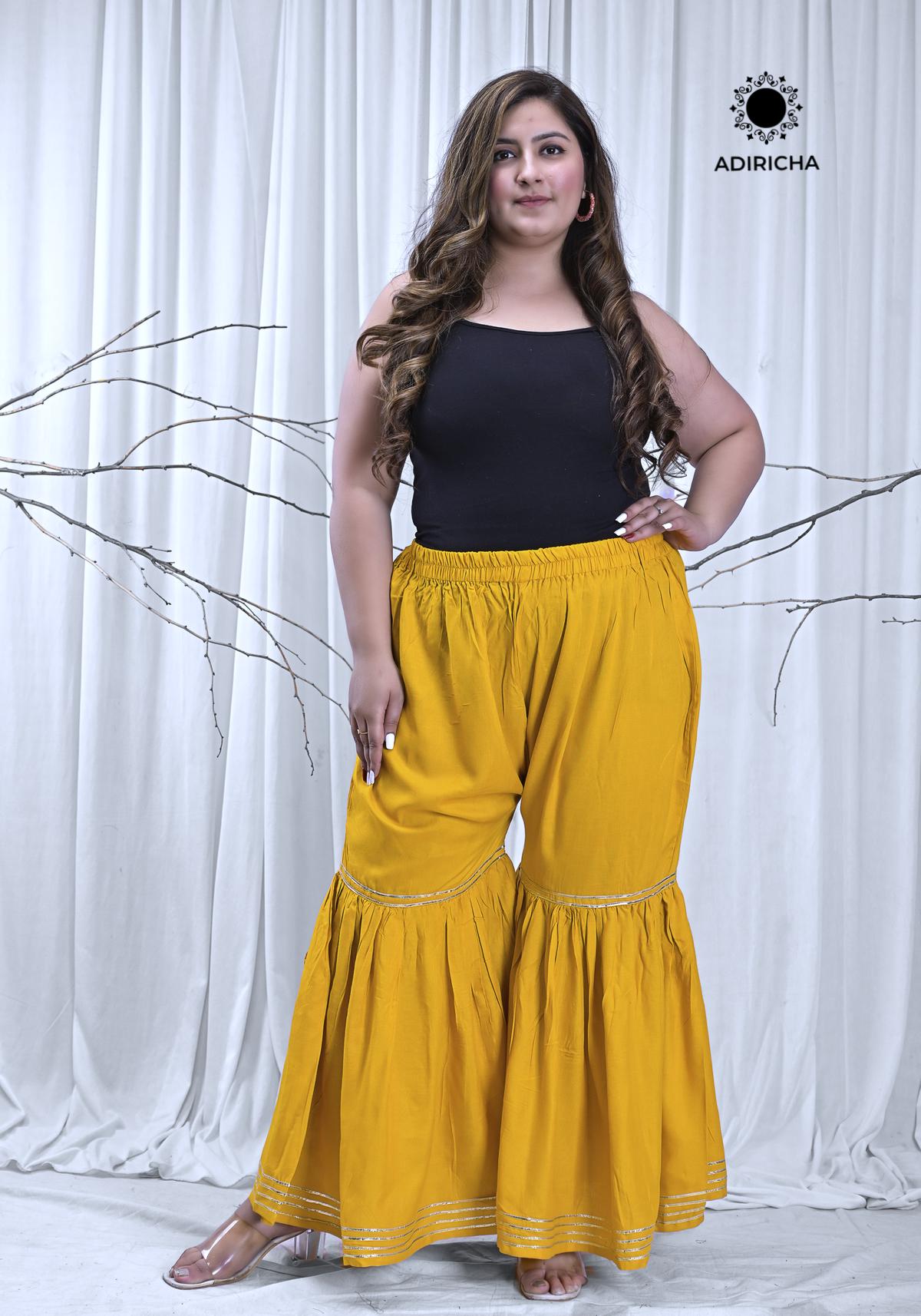 Plus Size Mustard Gota Sharara