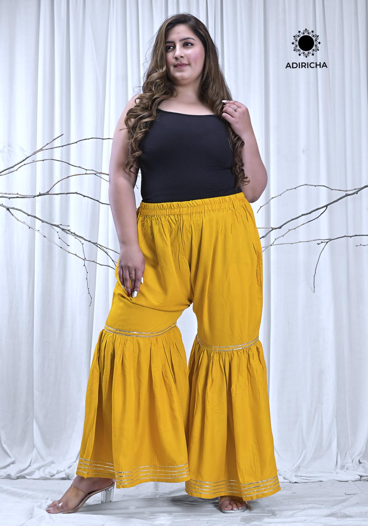 Shop Now Plus Size Mustard Gota Sharara ADIRICHA