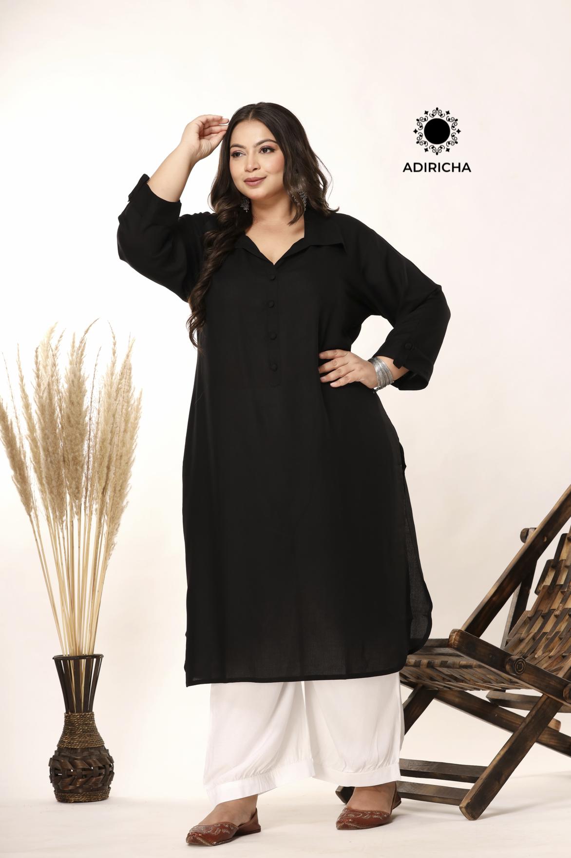 Beautiful black Long Kurta With Dupatta For Women & Girls Gold Print S –  azrakhkurtis