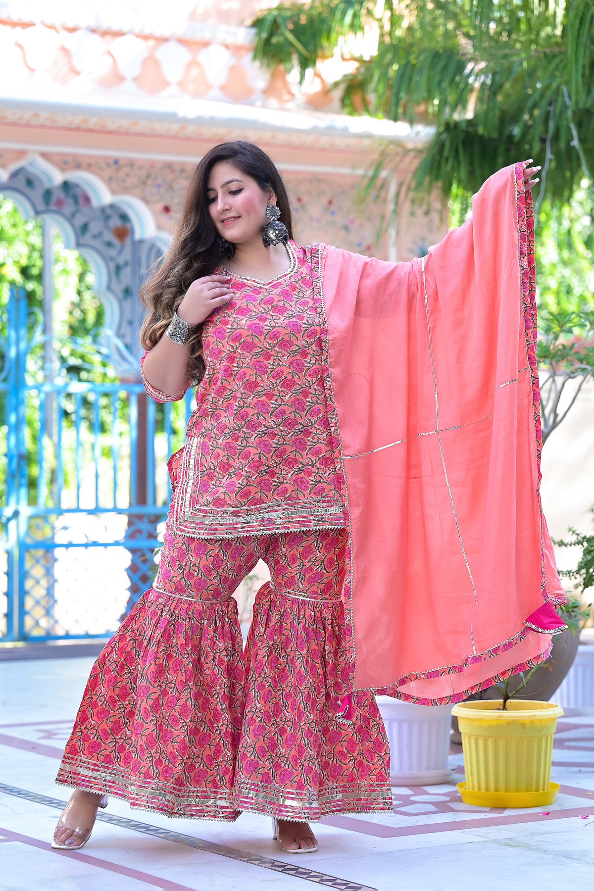 Plus Size Gulbagh Sharara Set