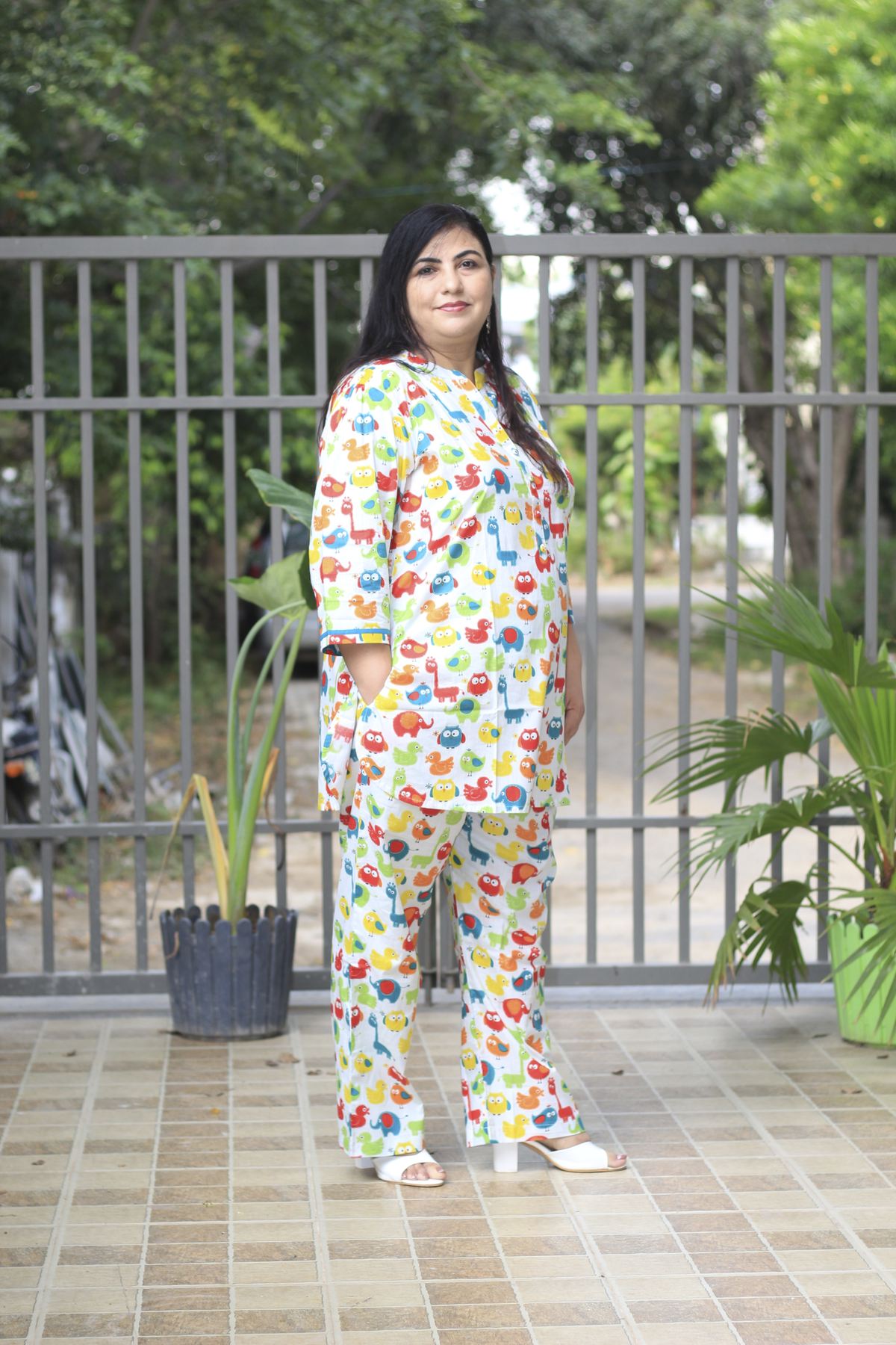 Yellow Bird Coord Set For Plus Size
