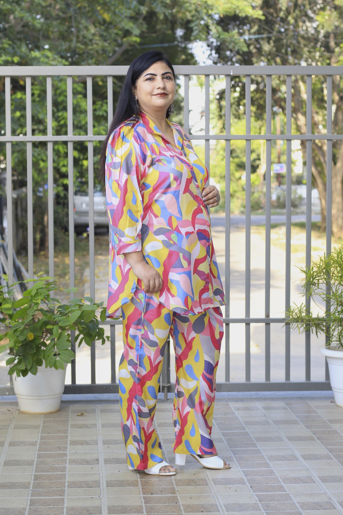 Plus Size Multi Abstract CoOrd Set