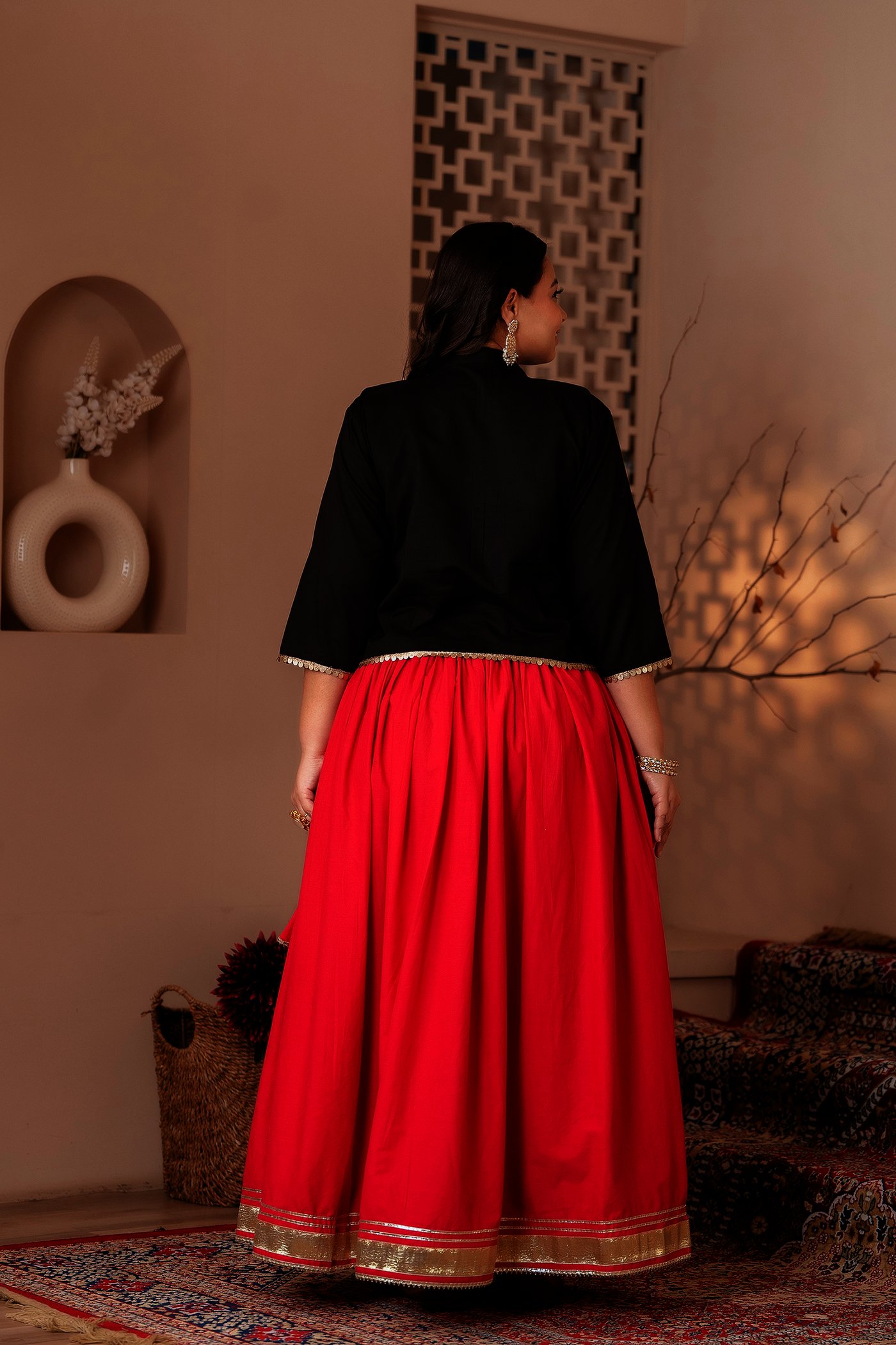 Plus Size Rani Pink Gota Skirt