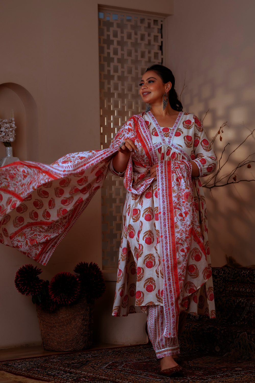 Rani Phool Plus Size Alia Cut Dupatta Dress